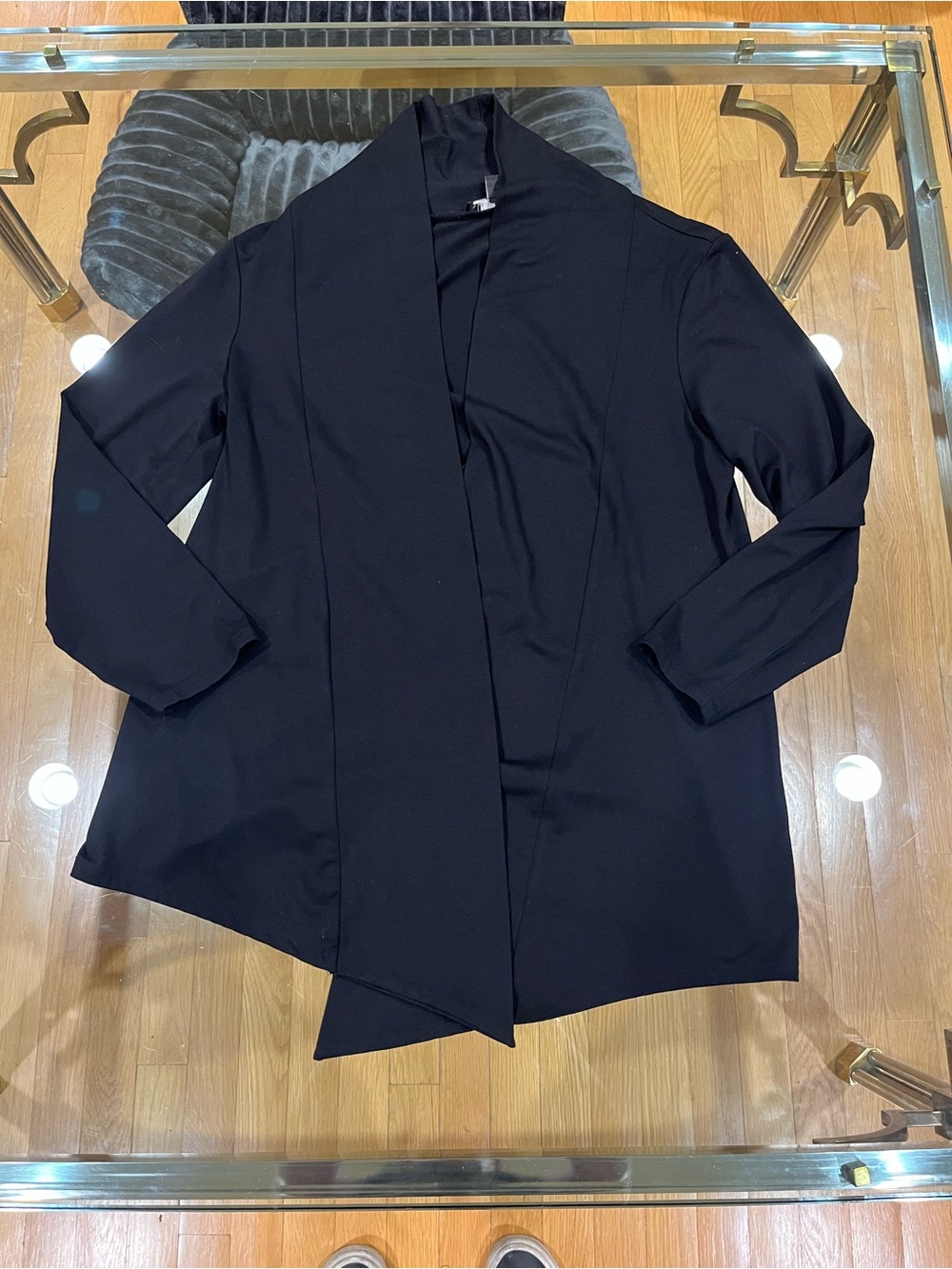 Carole Little Black Open-Front Cardigan Blazer